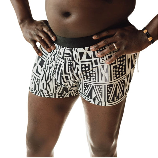 Boxer Briefs Black & White African Ndop